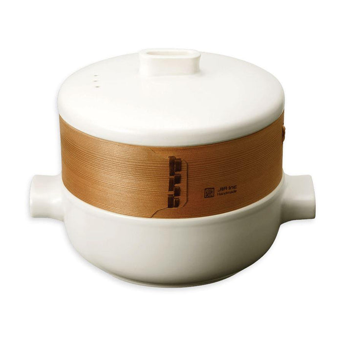 Jia Inc. Steamer with Lid, White/Brown