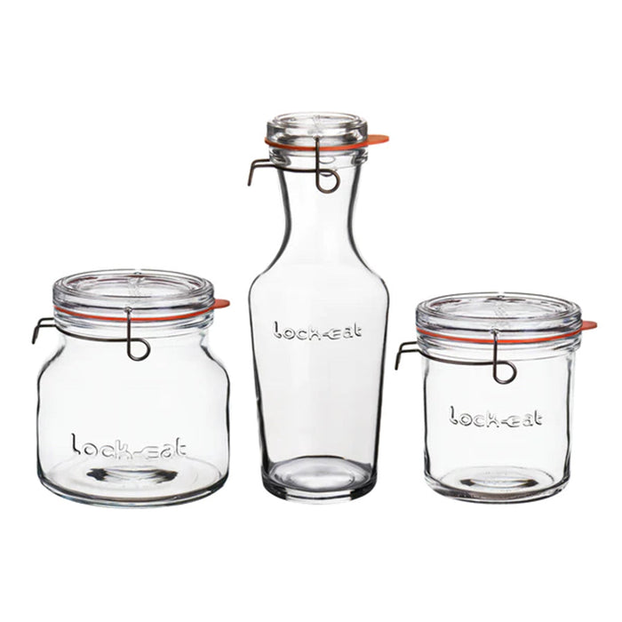 Lock Eat by Luigi Bormioli Assorted Jars - Set of 3 Food Storage Containers Rep Solutions 