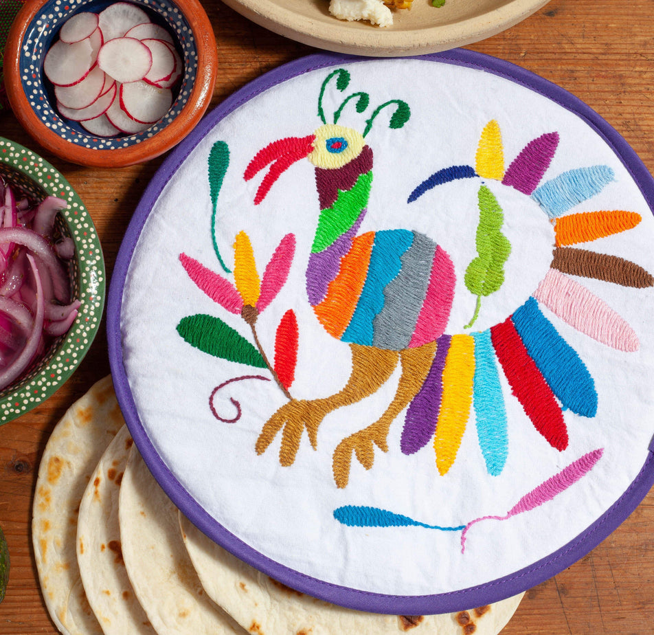 Lolo Mercadito Hand-Embroidered Tortilla Warmers