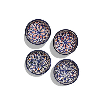 Marrakesh Blue Ceramic Bowls — Set of 4
