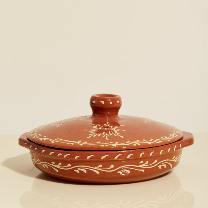 Marrakesh Terracotta Glazed Baker with Lid Serveware Alcantara-Frederic 