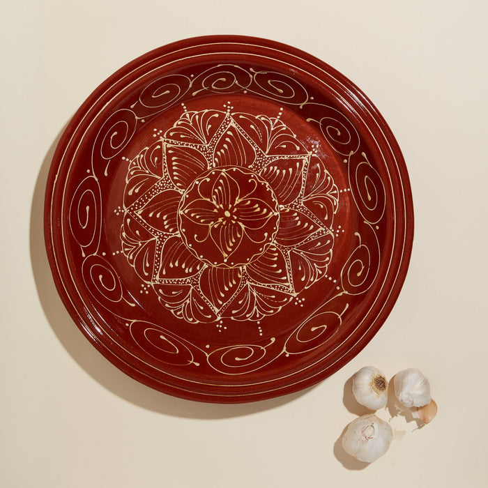 Marrakesh Terracotta Glazed Couscous Platter Serveware Alcantara-Frederic 