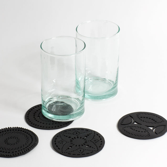 Paguro Upcycle Circle Handcrafted Rubber Coaster - set of 4 Paguro Upcycle 