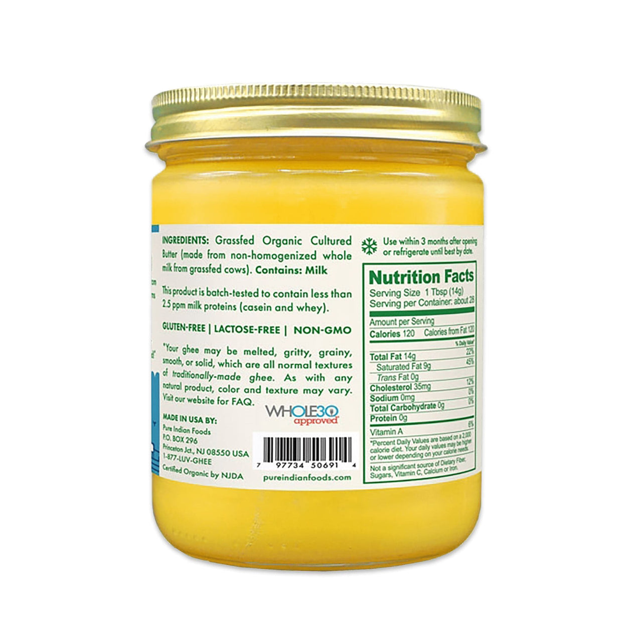 Pure Indian Foods Organic Cultured Ghee Pantry Pure Indian Foods 