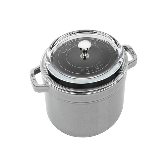 Staub Cocotte Round 4 Qt with Glass Lid Dutch Ovens Zwilling J.A. Henckels Graphite Grey 