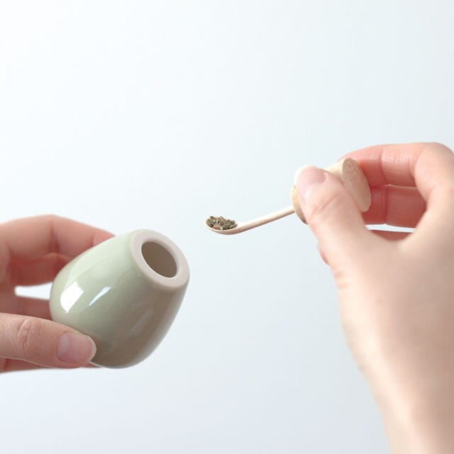 Swing Spice Jar with wooden spoon Housewares Jewel Japan Green 