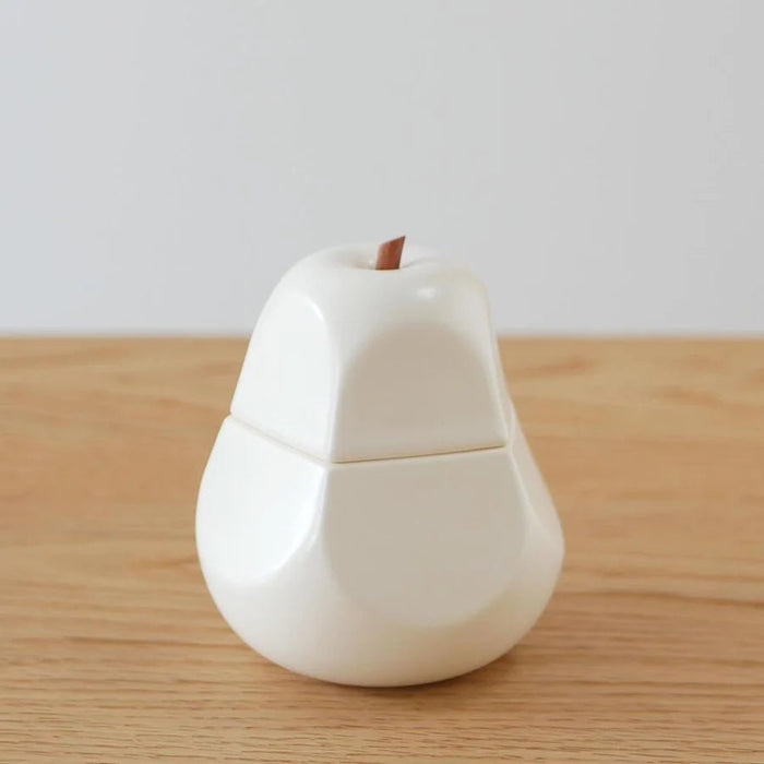 Ttyokzk Poire (Pear) Sugar Jar Housewares Jewel Japan White 