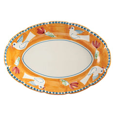 Vietri Campagna Collection Oval Platter Serving Platters Vietri Bird (Uccello) 