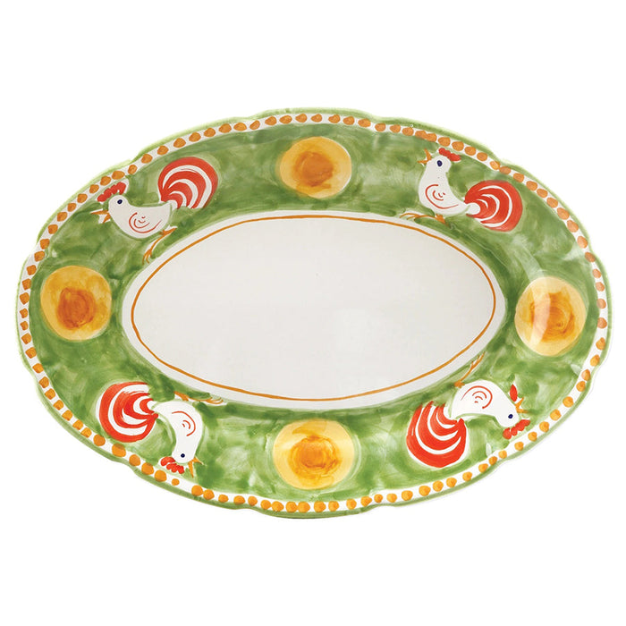 Vietri Campagna Collection Oval Platter Serving Platters Vietri Gallina (Rooster) 
