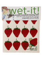 Wet-It Dishcloths Housewares My Swedish Treasures Set of 3 - Fruit Mix Strawberry Cherry & Lemon 
